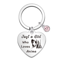 WTOPP Anime Girl Gifts for Teen Girls Anime Funny Anime Keyring Just A Girl Who Loves Anime Anime Lover Gift For Women Girls