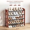 Wooden 4-Tier Shoe Rack, Free Standing Shoe Storage Organizer with