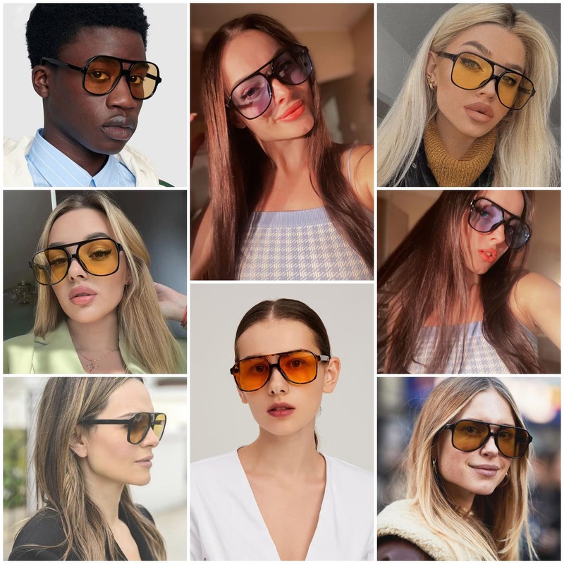 JCTAIFOO Polarised Sunglasses for Men Women Vintage Round Large Frame