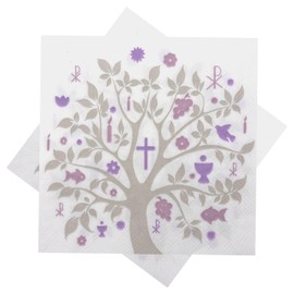 20 Servietten Baum des Lebens Mauve Lila Tischdeko Konfirmation Kommunion Taufe