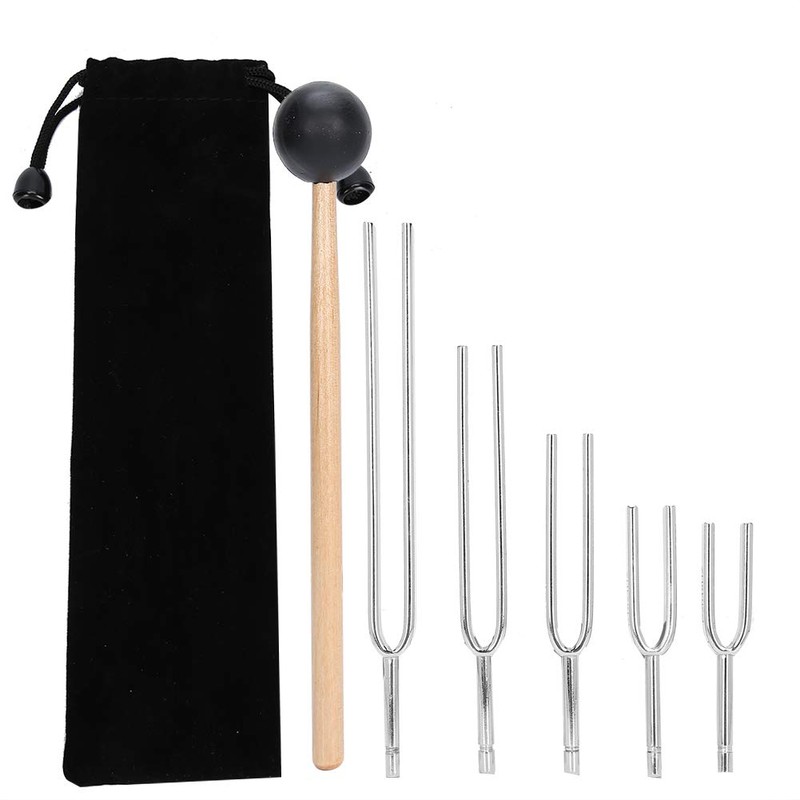 Brrnoo Tuning Fork Set, 5PCS 128HZ+256HZ+512HZ+1024HZ+2048HZ Medical Tuning Fork Hearing