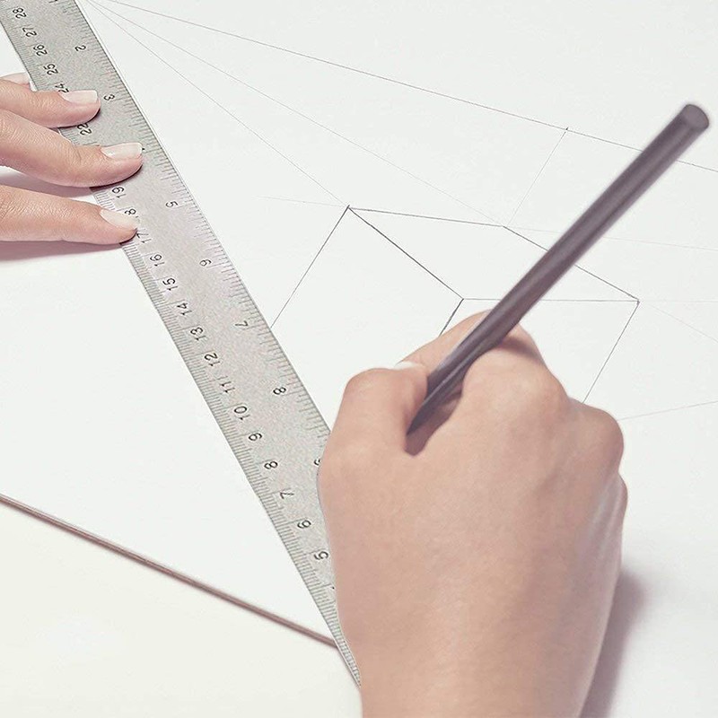 Dekton 300MM Stainless Steel Ruler - Durable Ruler with Imperial