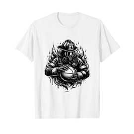 FIREMAN WITH GAS MASK RESCUE BASKETBALL FROM FIRE T-Shirt