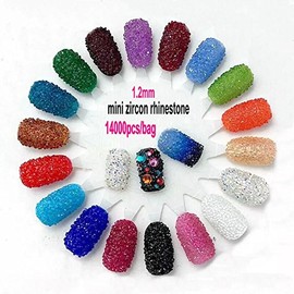 MOPRETTY Micro Diamond DIY Rhinestones Crystal Flat Back Mini Rhinestones Need Glue Nail Art Decoration 1440pcs (Clear AB)