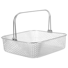 Ciieeo Square Air Fryer Basket Stainless Steel Replacement with Handle for Even Cooking Multi-purpose Baking Frying for French Fries Fried Chicken