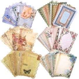 60 hojas de papel de papelería texturizado, paquete de 6 hojas de papel clásico con bordes de encaje, juego surtido para adornos de álbumes de recortes, escritura de letras, suministros de diario