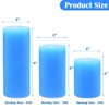 Blue Pillar Candles Set of 3 - Dripless Unscented -