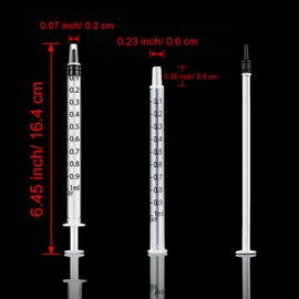 20 Packs Plastic Syringe with Measurement, Suitable for Measuring, Watering, Refilling (1 ml)