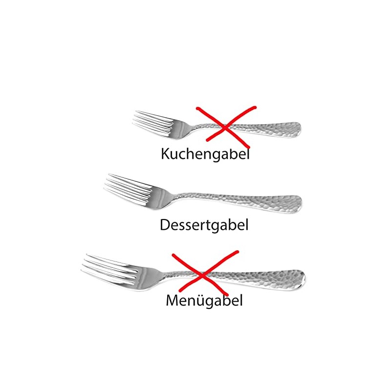 Solex Lena Hammered Effect Dessert Forks Pack of 12