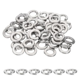 sourcing map 3/8 Spring Lock Washer, 304 Stainless Steel Split Lock Washers for Screws Bolts Cars Construction Machinery Silver Pack of 50
