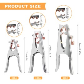 Hwtcjx Earth Clamp, Ground Clamp, Ground Clamp Welding Machine, Made of Iron + Brass, Strong and Durable, Professional Welding Equipment, for Most Welding Machines (500A)