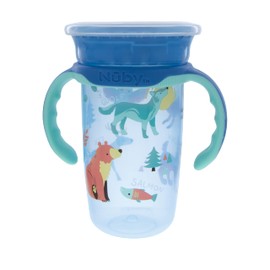 Vaso con Borde 360° - con Asas Removibles Animales del bosque/Azul