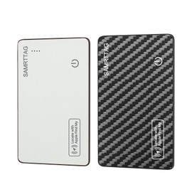 Wallet Tracker Card for Apple Find My (iOS Only) Wallet Air Tracker tag Finder Slim Smart Bluetooth Tracker for Purse Wallet Key Luggage Bag Rechargeable Item Locator (Carbon&White)