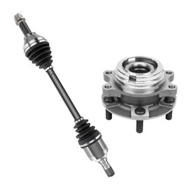 AutoShack Front Left CV Axle Shaft Wheel Hub Bearing Assembly | Replacement for 2013-2017 Nissan Pathfinder | 2-PC