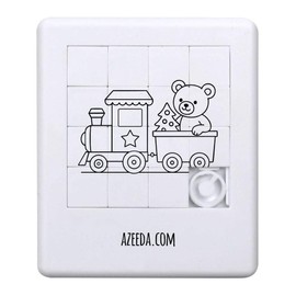 Azeeda 'Christmas Train with teddy bear' Sliding Puzzle (PZ00036691)