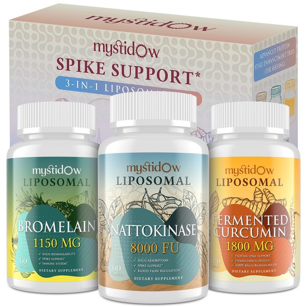Spike Support Trio | Liposomal Nattokinase 8000 FU 500mg, Bromelain