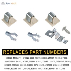 Seentech Lifetime 279570 Dryer Door Latch Strike Kit - Compatible With Whirlpool Kenmore Dryer - Repalces: 236877 420198 423232 279337 3392538 (Pack 1)