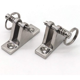 DollaTek 2-Piece Deck Hinge 90° with Quick Release Pin Boat Attachment Concave Base Hardware 316 Stainless Steel