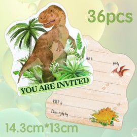 36 Pcs Dinosaur Party Invites Dino Invitation Cards Set for Children Dinosaur Enthusiasts Ready to Write Boy Birthday Dino Party Invitation