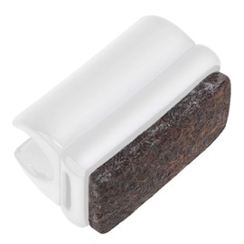 Adsamm® / 4 x saddle feet with felt pads / ø for round tubes 0.35 - 0.39 '' (9 - 10 mm) / white / round / quality furniture glides for tubular steel chairs