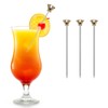 Mewuthede Stainless Steel Cocktail Picks Crown,Metal Martini Sticks,Fruits Toothpicks,Reusable Garnish