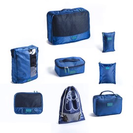HOMYLUXE Packing Cubes 7-Pcs Travel Wardrobe Storage Organizer with Shoe Bag