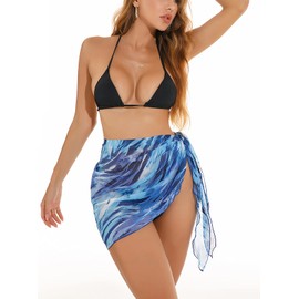 TISDEN Pareo de playa para mujer, de gasa, Azul (Peacock Blue), XL