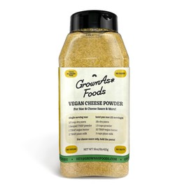 GrownAs Vegan Cheese Powder, 1 lb. - Dairy Free, Non-GMO Cheddar Cheese Seasoning for Vegan Mac & Cheese, Nachos, Pub Cheese - Organic, Non-Dairy, Sugar-Free, Soy-Free - Better Than Nutritional Yeast