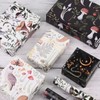 Bolsome 12 Sheets Mushroom Wrapping Paper Black White Insect Berry