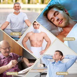 Newwiee 4 Pcs Castor Oil Pack Wrap Includes 2 Sets Reusable Waist and Neck Wrap with Adjustable Elastic Strap for Men Flannel Cotton Castor Oil Pack Kit (Castor Oil Not Included)