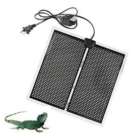 KABASI Reptile Heating Pad with Temperature Adjustment, 7W/ 14W/ 20W Waterproof Reptile Heat Mat Under Tank Pad for Reptiles Tortoise Snakes Lizard Gecko Hermit Crab Turtle Amphibians (14W-11x11 in)