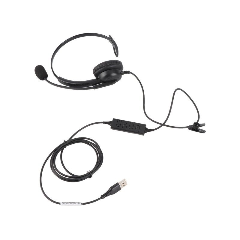 Single Ear Headset Comfortable Lightweight Noise Canceling Wired Computer Headset