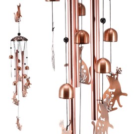 Wind Chimes Outdoor, Wind chimes for Garden Yard outdoor Decor, Garden Decor, Best Gardening Gift for Mom Women Grandma Friend, Patio Decor for Balcony, LIving Room, Yard (Cat)