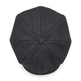 noTrash2003 Men's Flat Cap Melton Wool Baker Boy Cap Peaked Hat Wool Cap Hat for Men and Women in Two Sizes, Charcoal marl