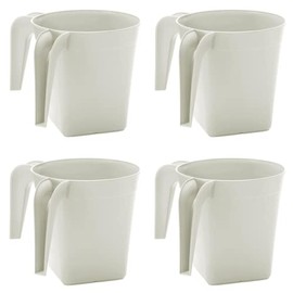 YBM Home Square Plastic Wash Cup, long-lasting, for Ritual hand washing, 1332White-4