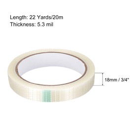sourcing map Filament Strapping Tape 3/4 Inch x 22 Yards 5.3 Mil Reinforced Fibreglass Tape Transparent