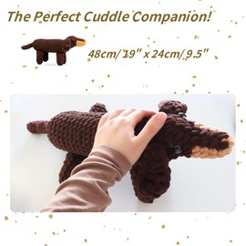 Nyoria Crochet Kit for Beginners Adults Kids - Dachshund Crochet Animal Kit 40%+ Yarn - Dog Crocheting Knitting Craft Kit with Step-by-Step Video Tutorials for Starter