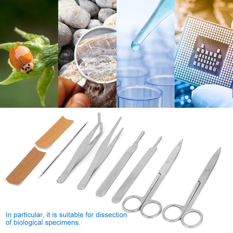 7 Pcs Biological Anatomical Tool Dissecting Scissor Hilt Tweezer Forcep