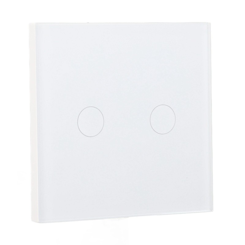 2 Gang Wall Switch with Indicator Tempered Glass Panel Touch