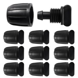VooGenzek 10 PCS Irrigation Fittings End Plugs for 8/12 mm Tubing, Barbed Locked End Plug Connectors, Drip Tubing Connectors, for Lawn, Farm, Garden