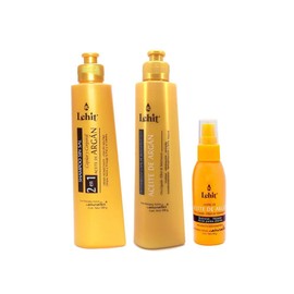 Lehit Aceite de Argan (2 Pack) Lehit Shampoo Aceite de Argan, Lehit Tratamiento Aceite de Argan y Lehit Gotas con aceite de argan