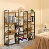 Zhitians Triple 4 Tier Bookshelf, Tall Book Shelf with 11