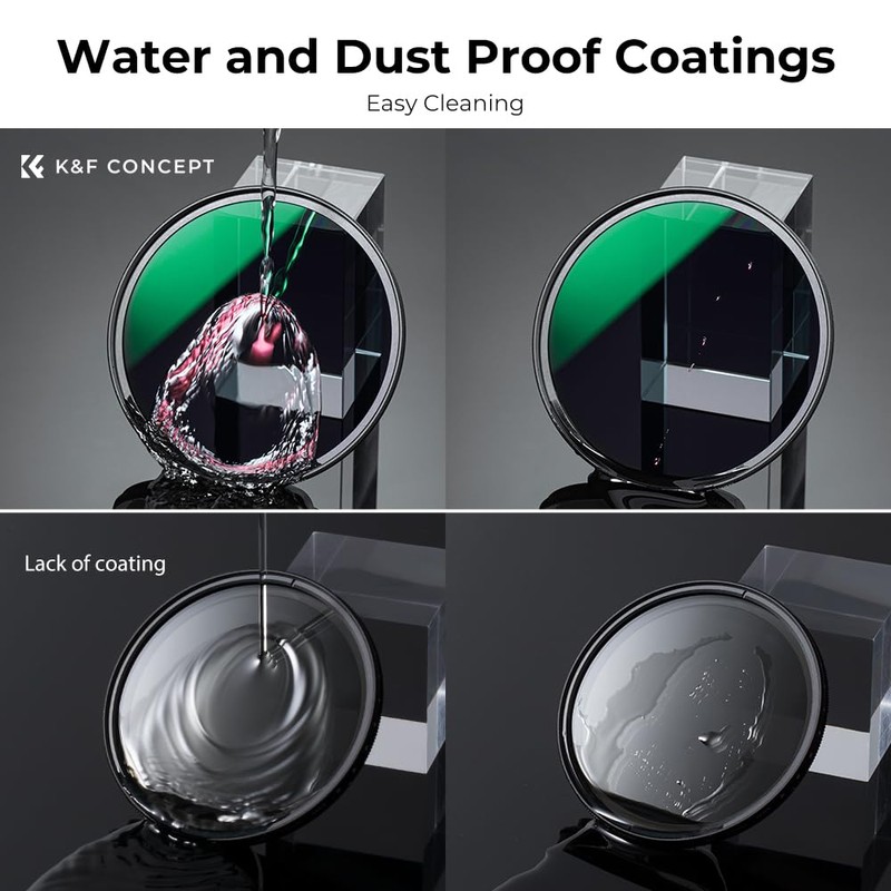 K&F Concept 62MM CPL, ND8, ND64 Lens Filter Kit, Multi-Coated