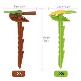 SHIDOW Outdoor Beach Towel Anchor Stakes Picnic Mat Clips, Sand, Beach Accessories for Vacation, Keep Your Towel from Blowing Away (Pineapple and Coconut Palm Tree 10 PCS)