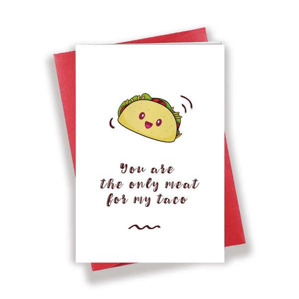 Longkado Naughty Anniversary Card for Husband Boyfriend, Sexy Funny Valentine’s Day Card for Him, The Only Meat