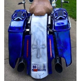 Custom Dual 12" LED Light Strips Rear Fender Stop, Turn Signals, Tail Lights Motorcycle