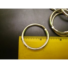 Unbranded NICKLE or BRASS SPLIT KEY RING 1 1/8 " HEAVY DUTY KEY CHAIN HOLDER  LOT of 10