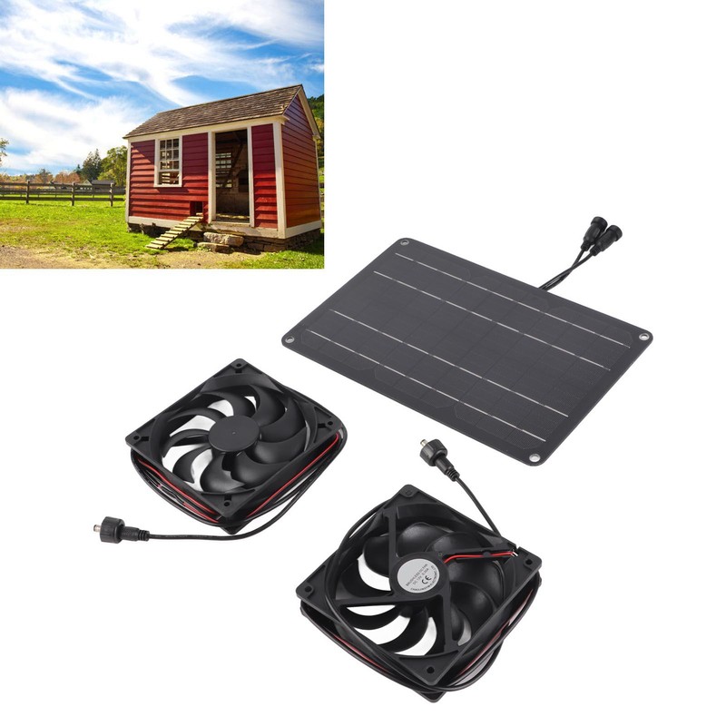 Solar Panel Fan Kit 15W 12V Exhaust Fan with 4.9ft