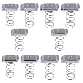 10 Pcs Strut Channel Nuts, M12*8 Spring Channel Nuts Carbon Steel Spring Groove Mounting Nuts for Strut Channel, Silver