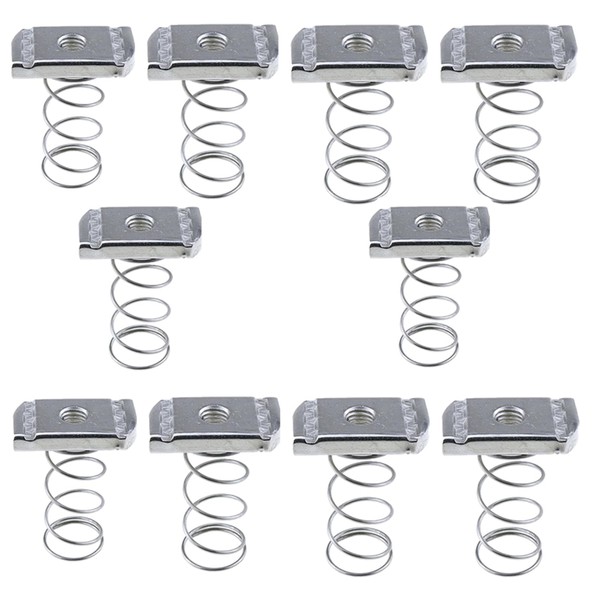 10 Pcs Strut Channel Nuts, M12*8 Spring Channel Nuts Carbon